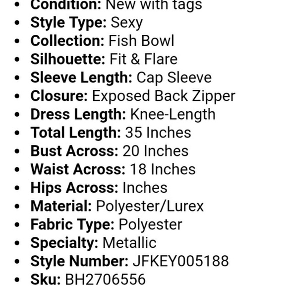 NWT FISH BOWL Fit and flare Party/cocktail Dress Jrs.Xl misses M - Picture 5 of 5